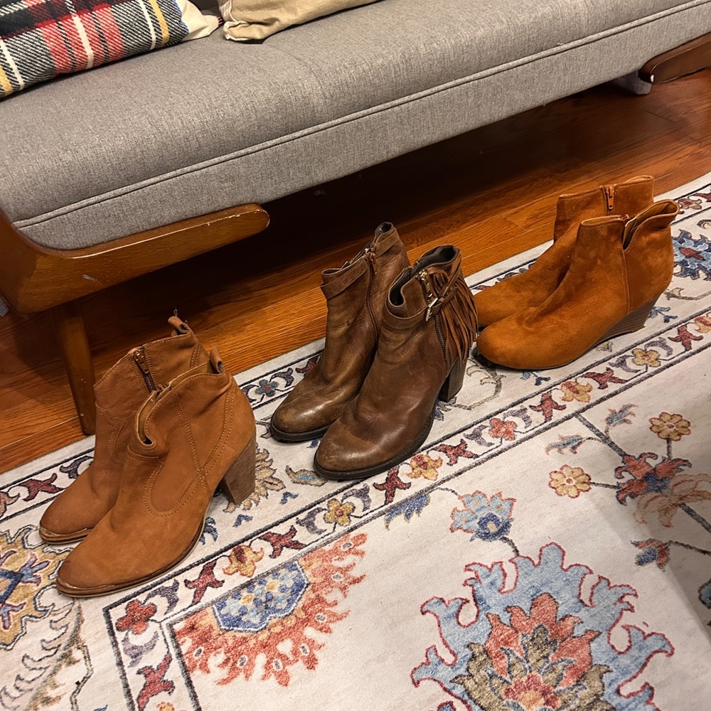 LOT of 3 pairs of booties in nice condition. All Size 10.